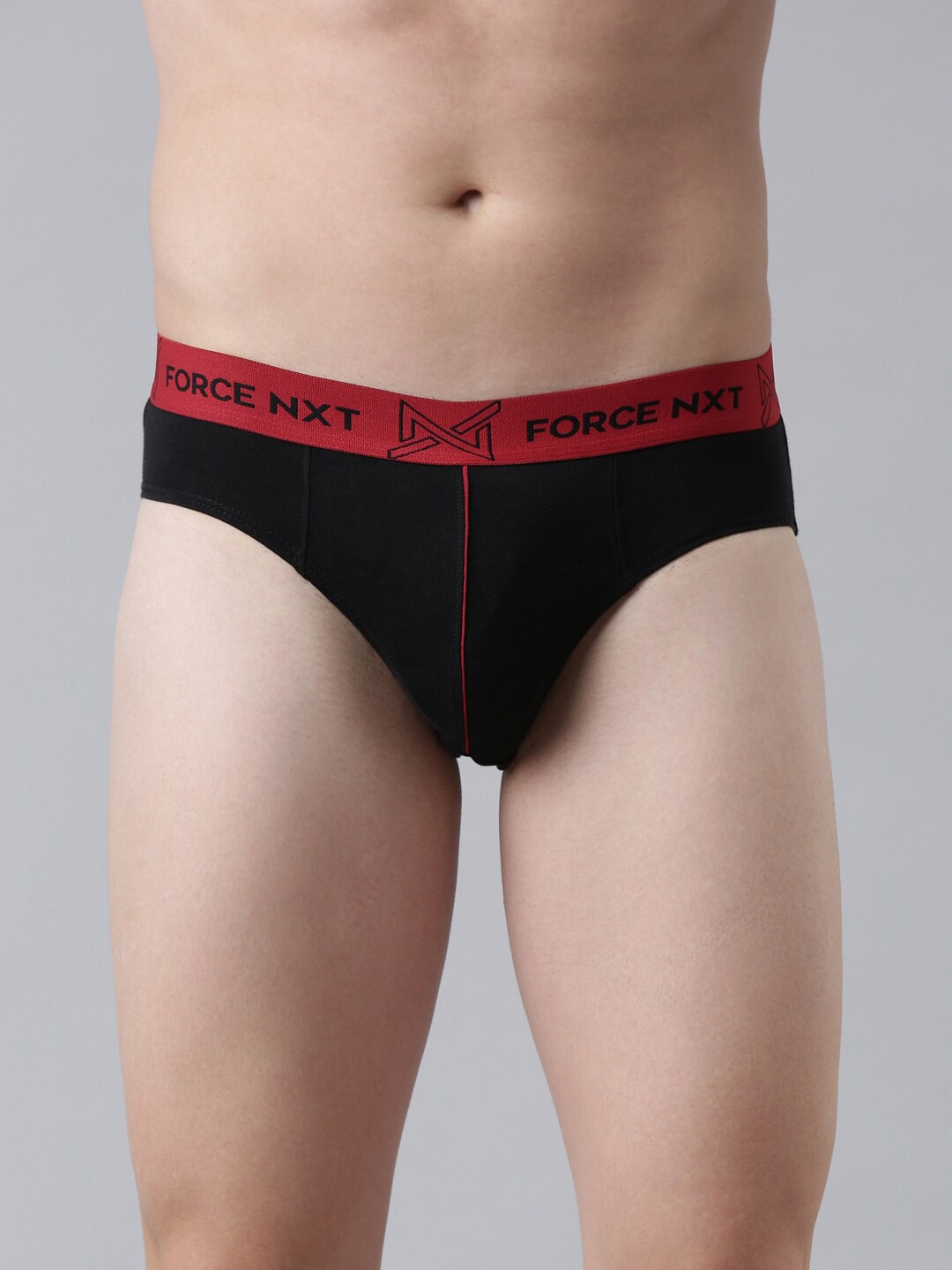 

Force NXT Finez Men Black & Red Cotton Basic Briefs