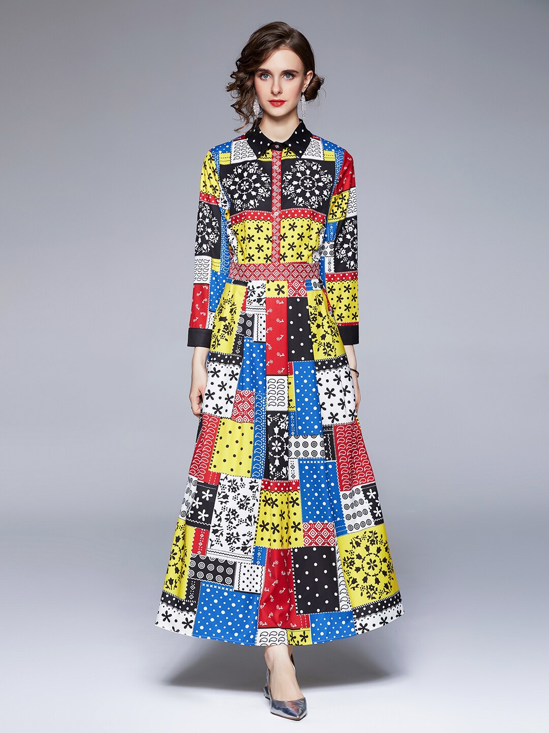 

JC Collection Women Multicoloured Fit And Flare Maxi Dress, Multi
