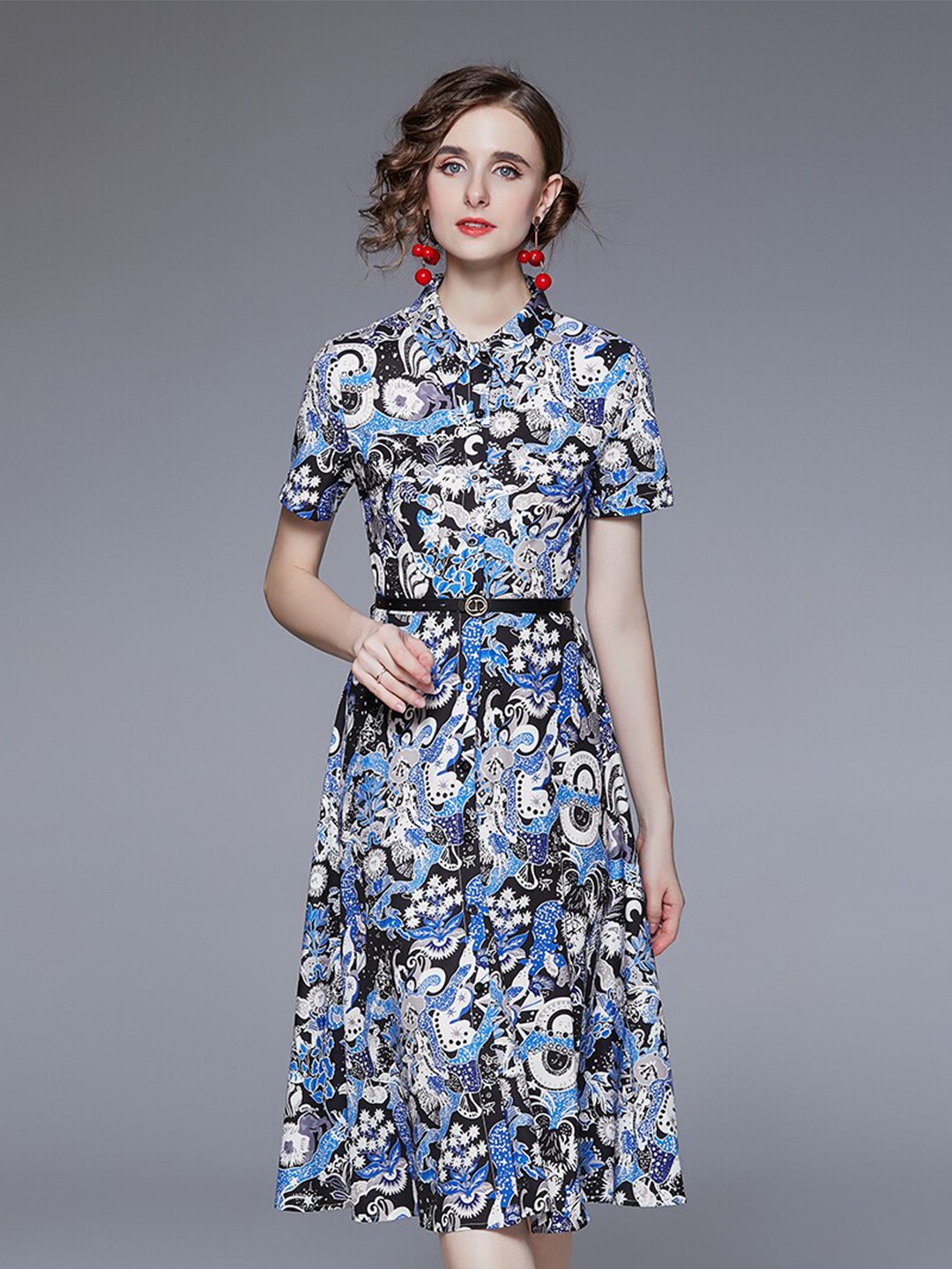 

JC Collection Women Blue Fit And Flare Dress