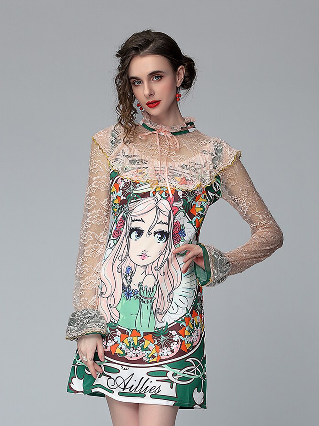 

JC Collection Women Green Printed Sheath Dress