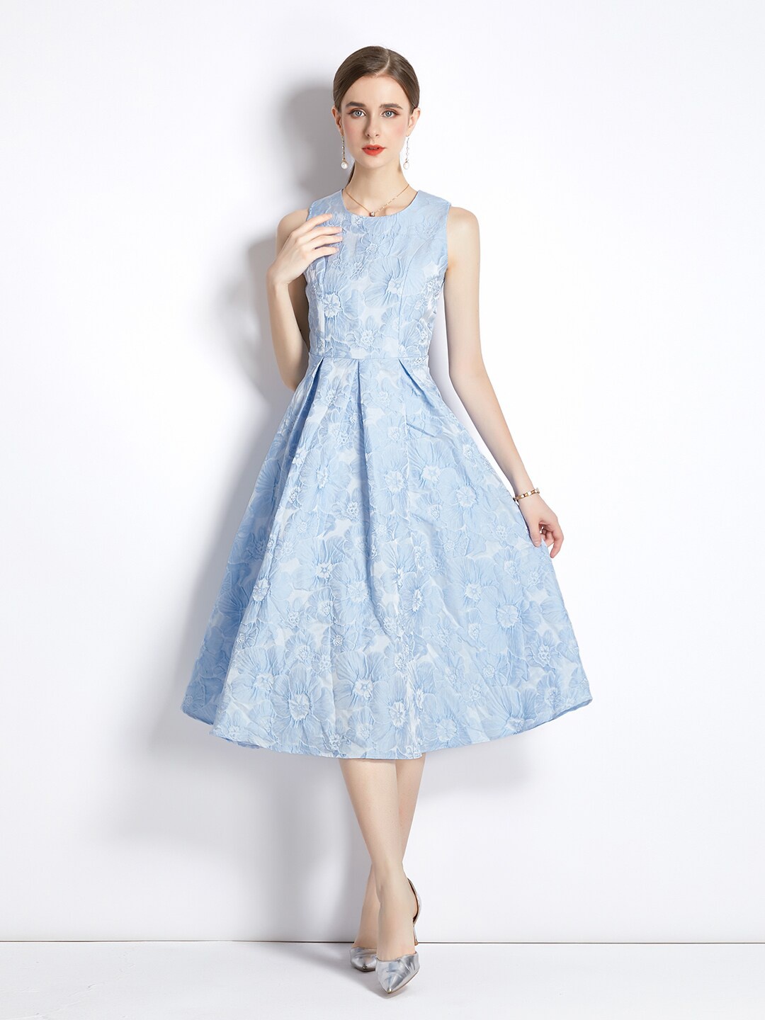 

JC Collection Blue Floral Midi Dress