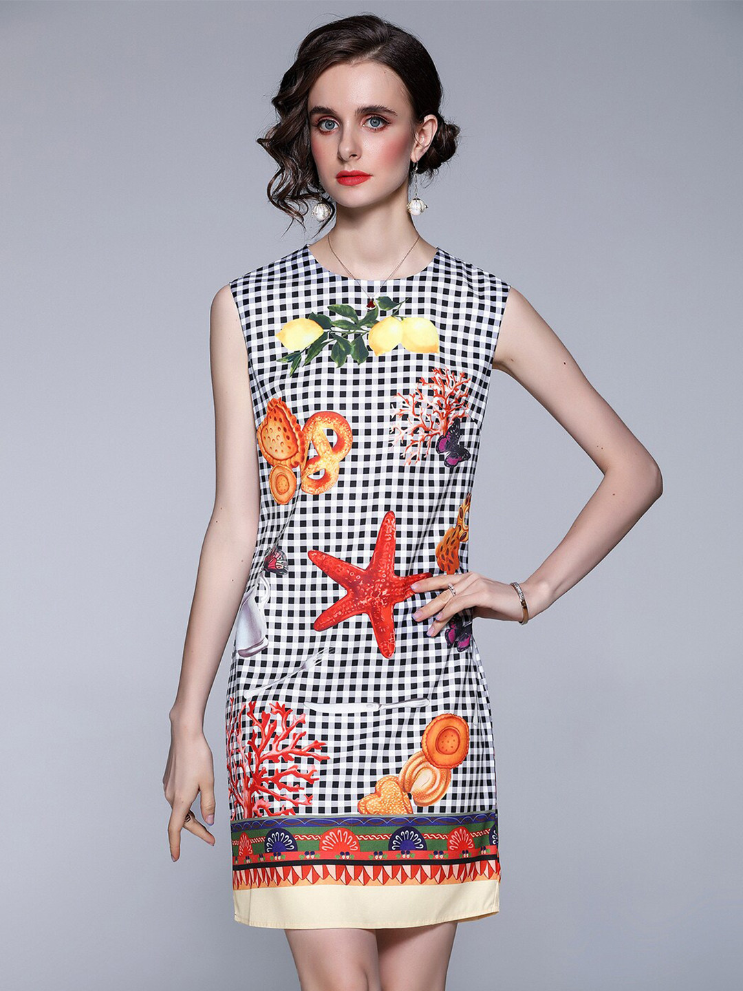 

JC Collection Black & White Sheath Dress