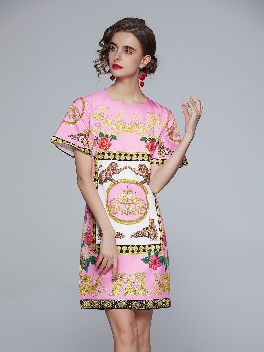 

JC Collection Pink A-Line Polyester Dress