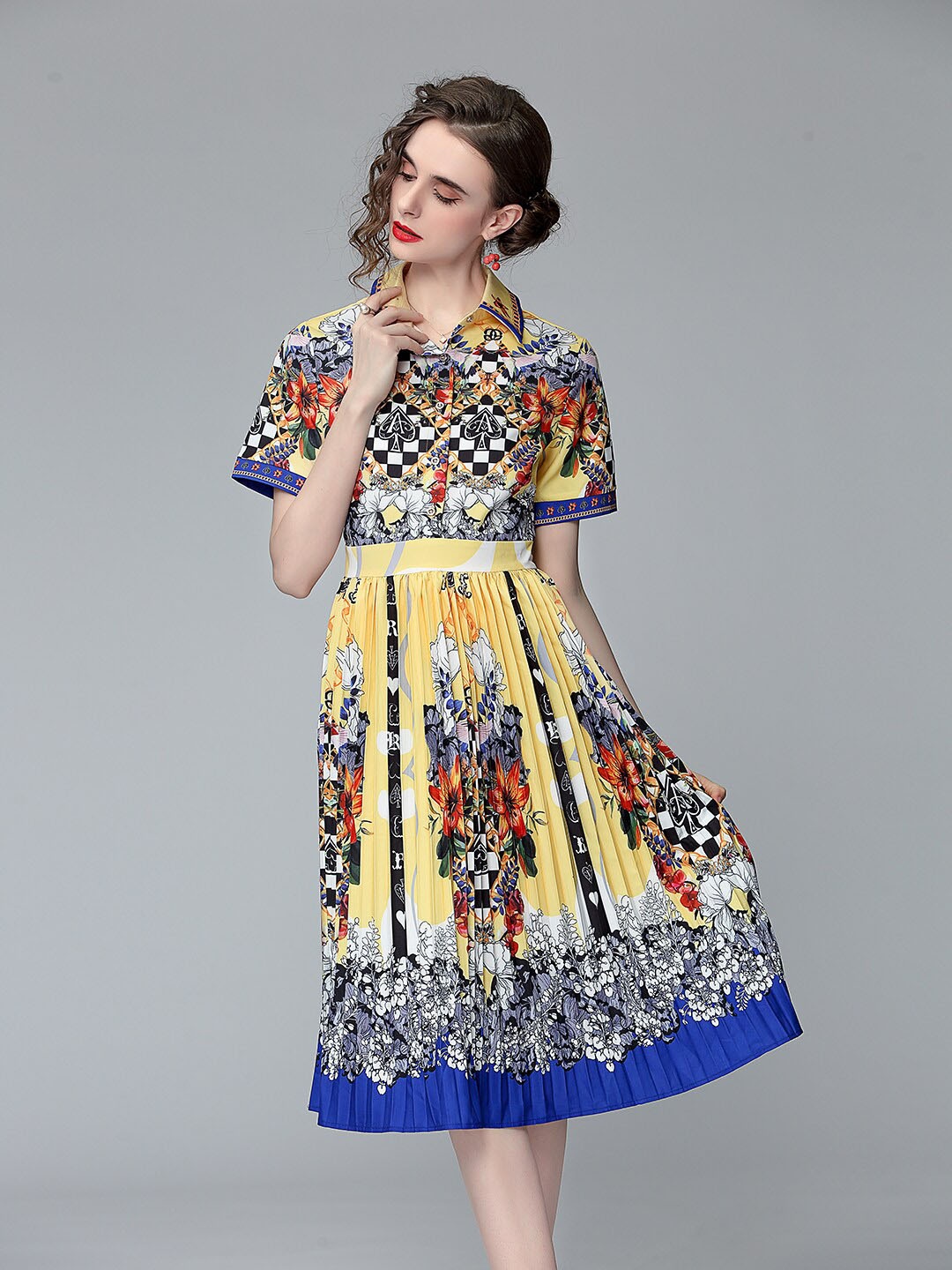 

JC Collection Yellow Floral Midi Dress