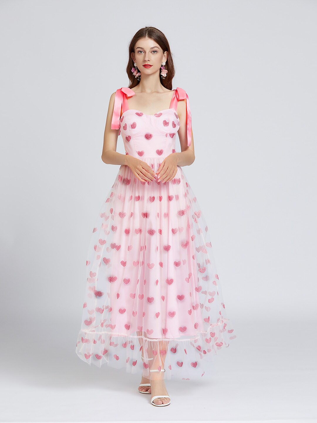 

JC Collection Pink Embellished Maxi Polyester Dress