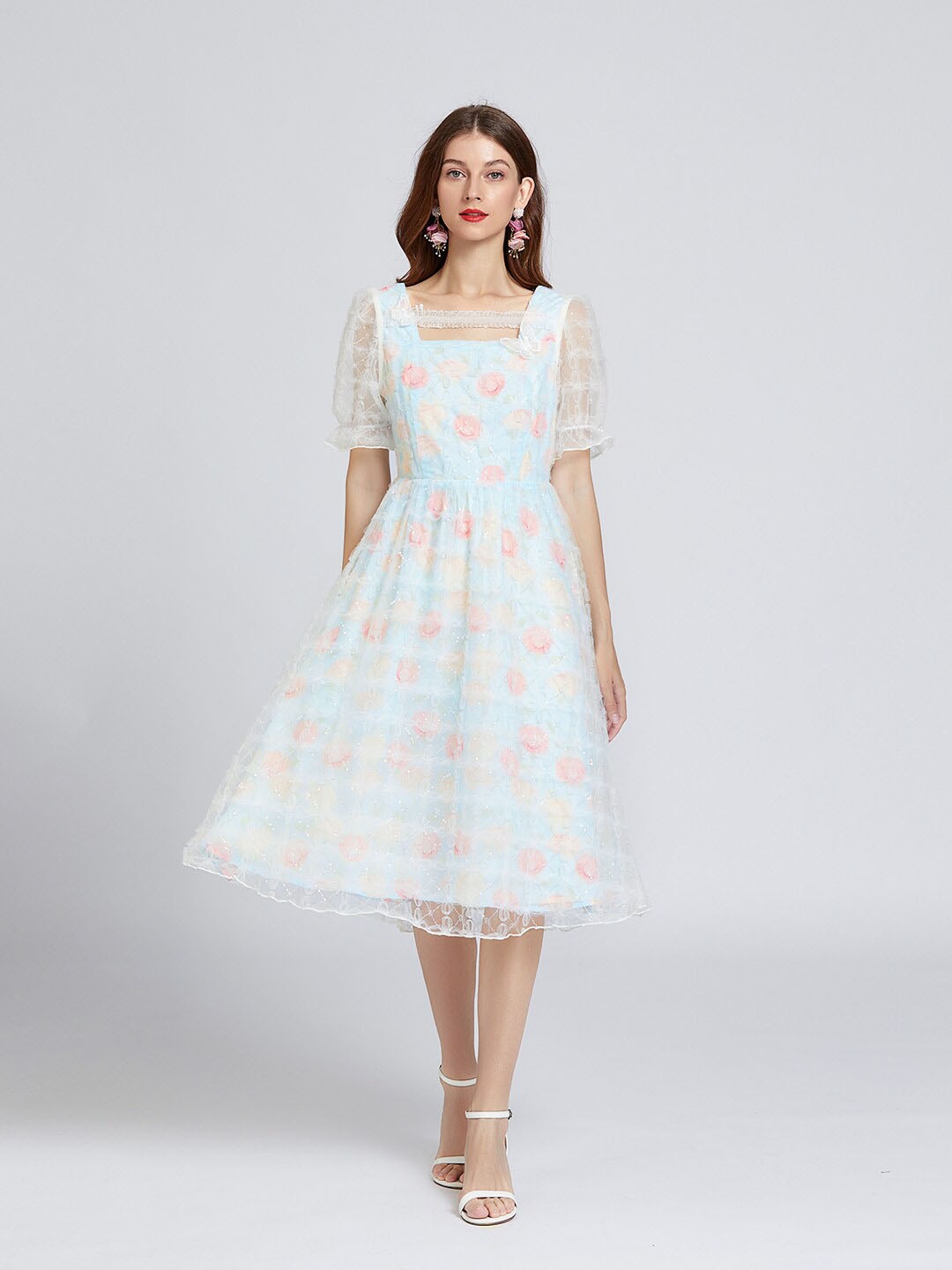 

JC Collection Blue Midi Polyester Dress