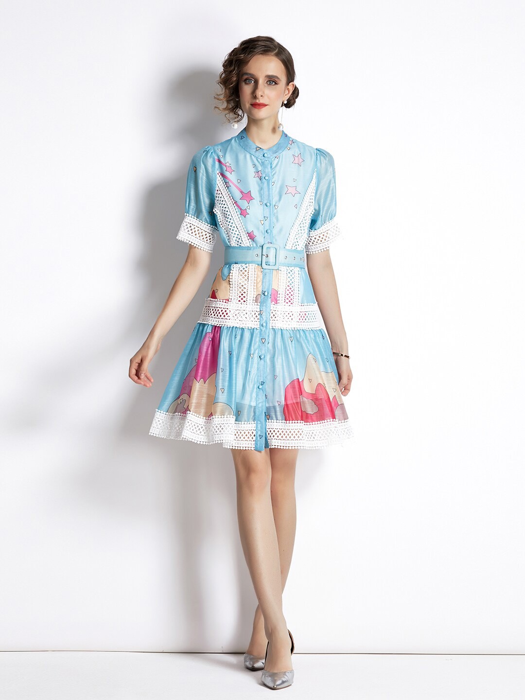 

JC Collection Blue Floral Dress
