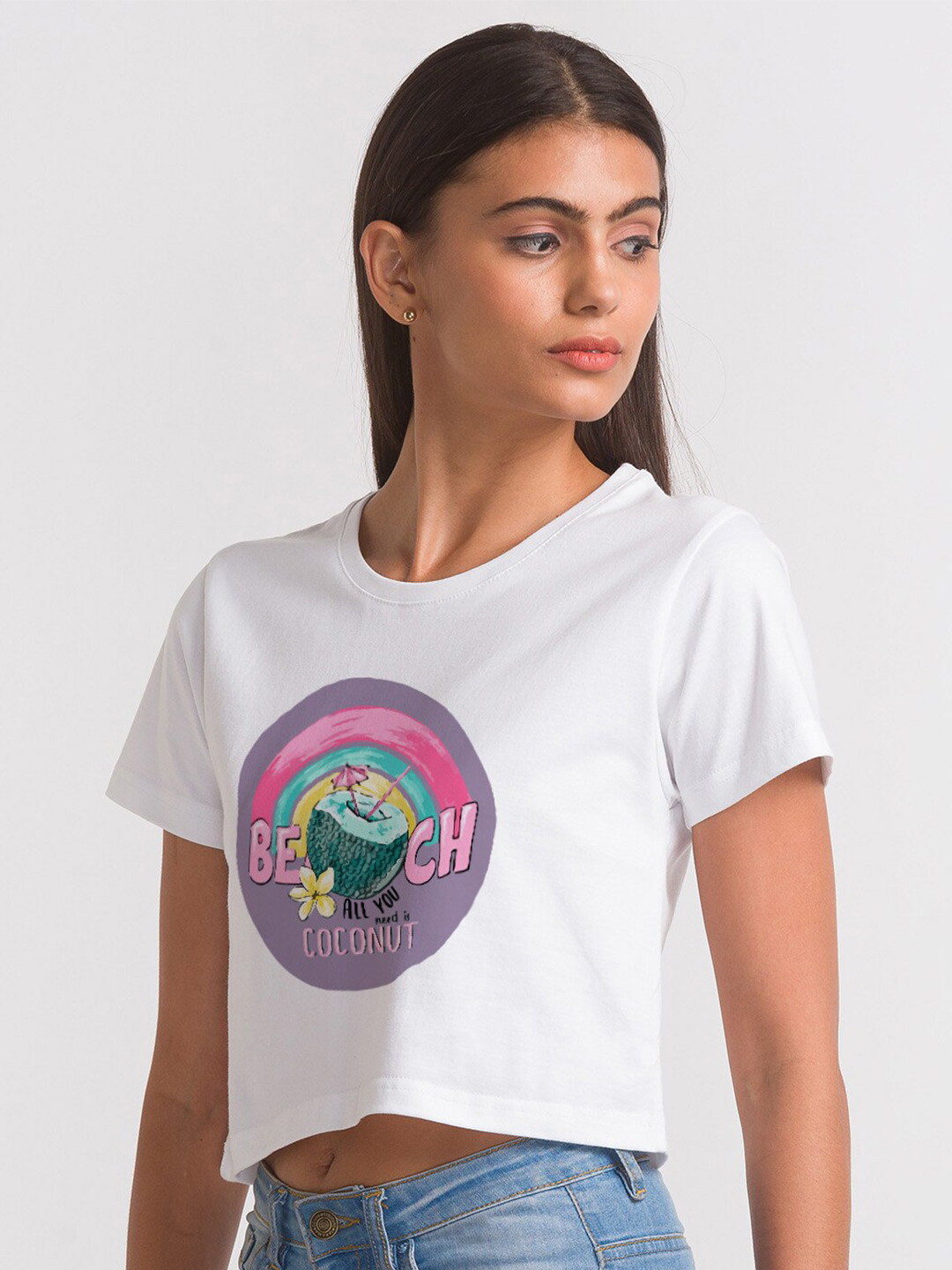 

FashionRack Women White Typography Printed Antimicrobial Cotton T-shirt