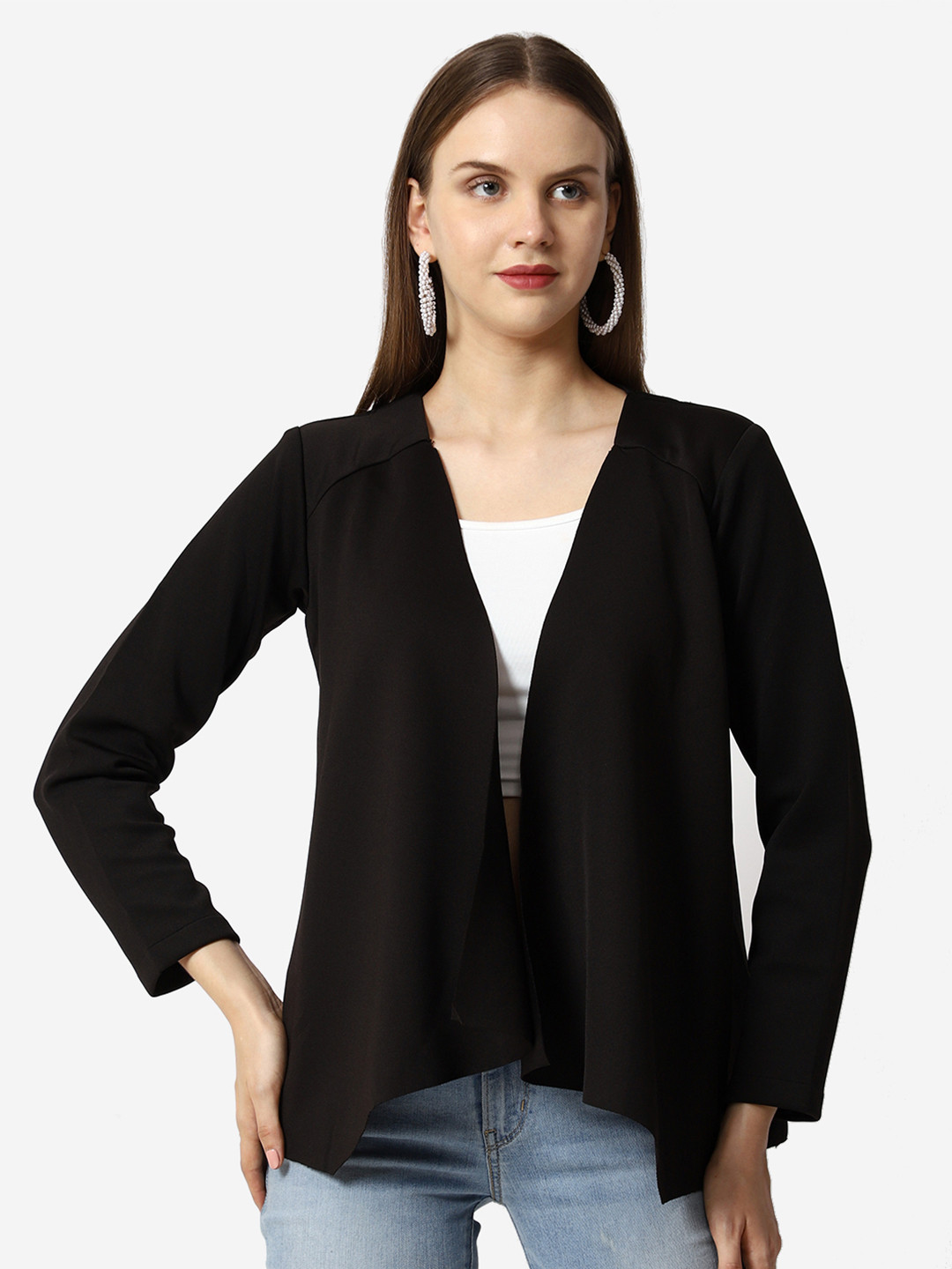 

Prettify Women Black Long Sleeves Shrug