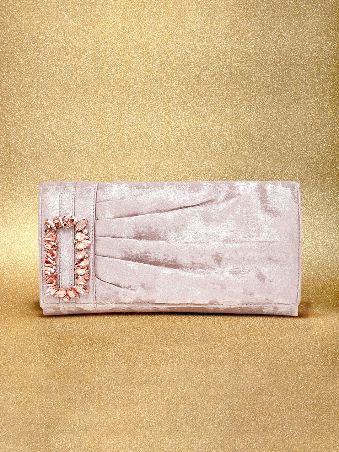 

Peora Lavender & Peach-Coloured Embroidered Purse Clutch