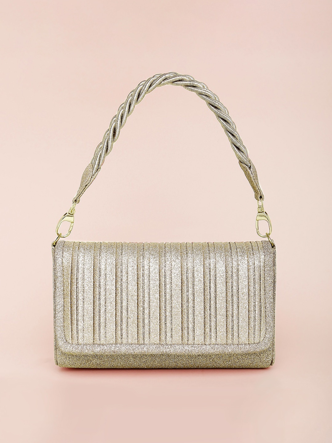 

Peora Gold-Toned Textured Purse Clutch