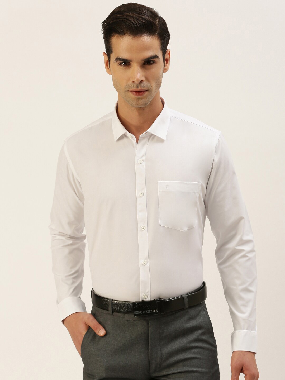 

Ramraj Men White Classic Cotton Formal Shirt