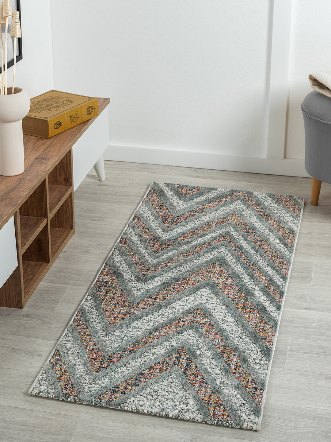 

OBSESSIONS Grey Geometric Anti-Static Floor Runners