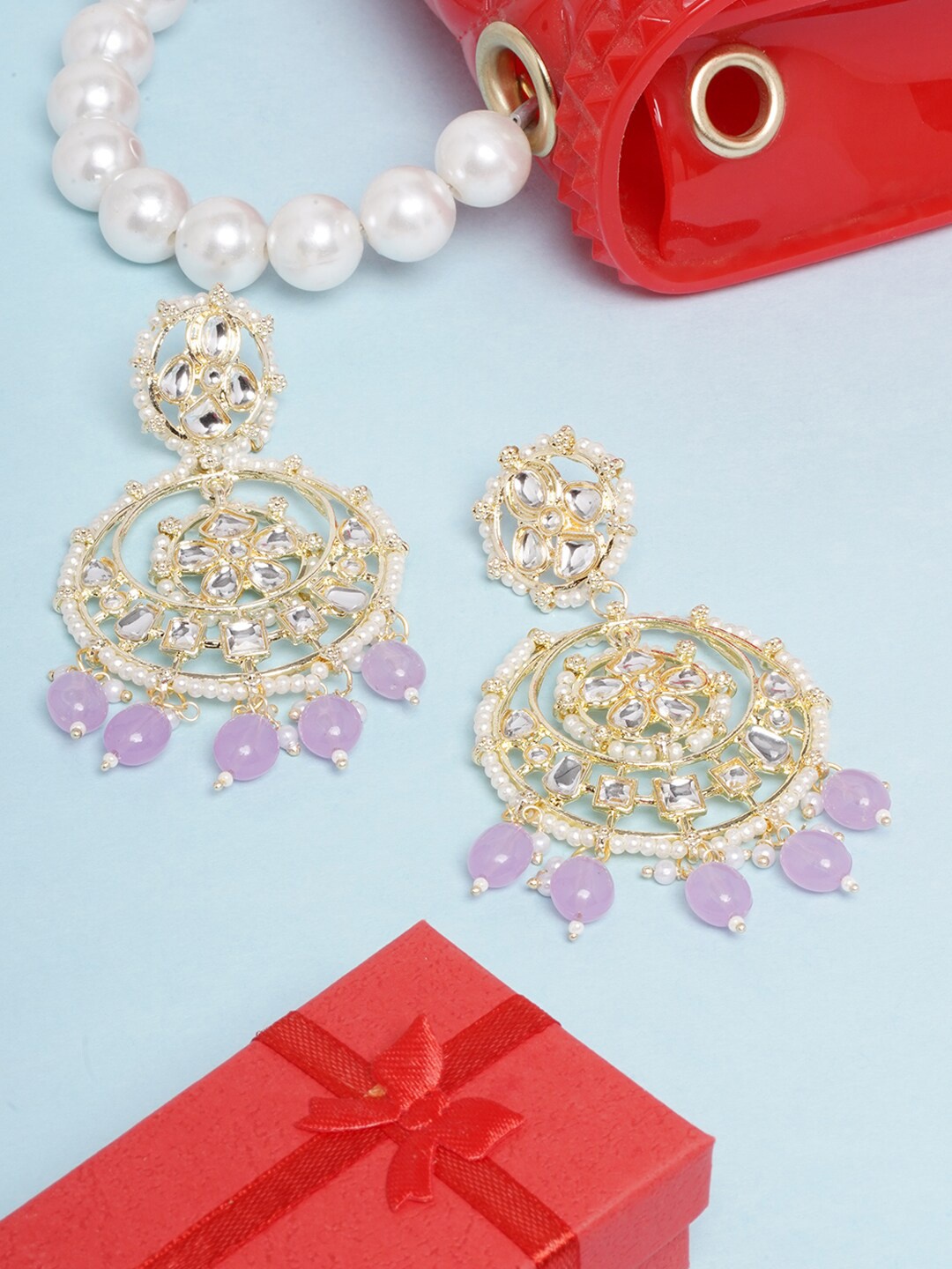 

DIVA WALK Contemporary Chandbalis Earrings, Gold