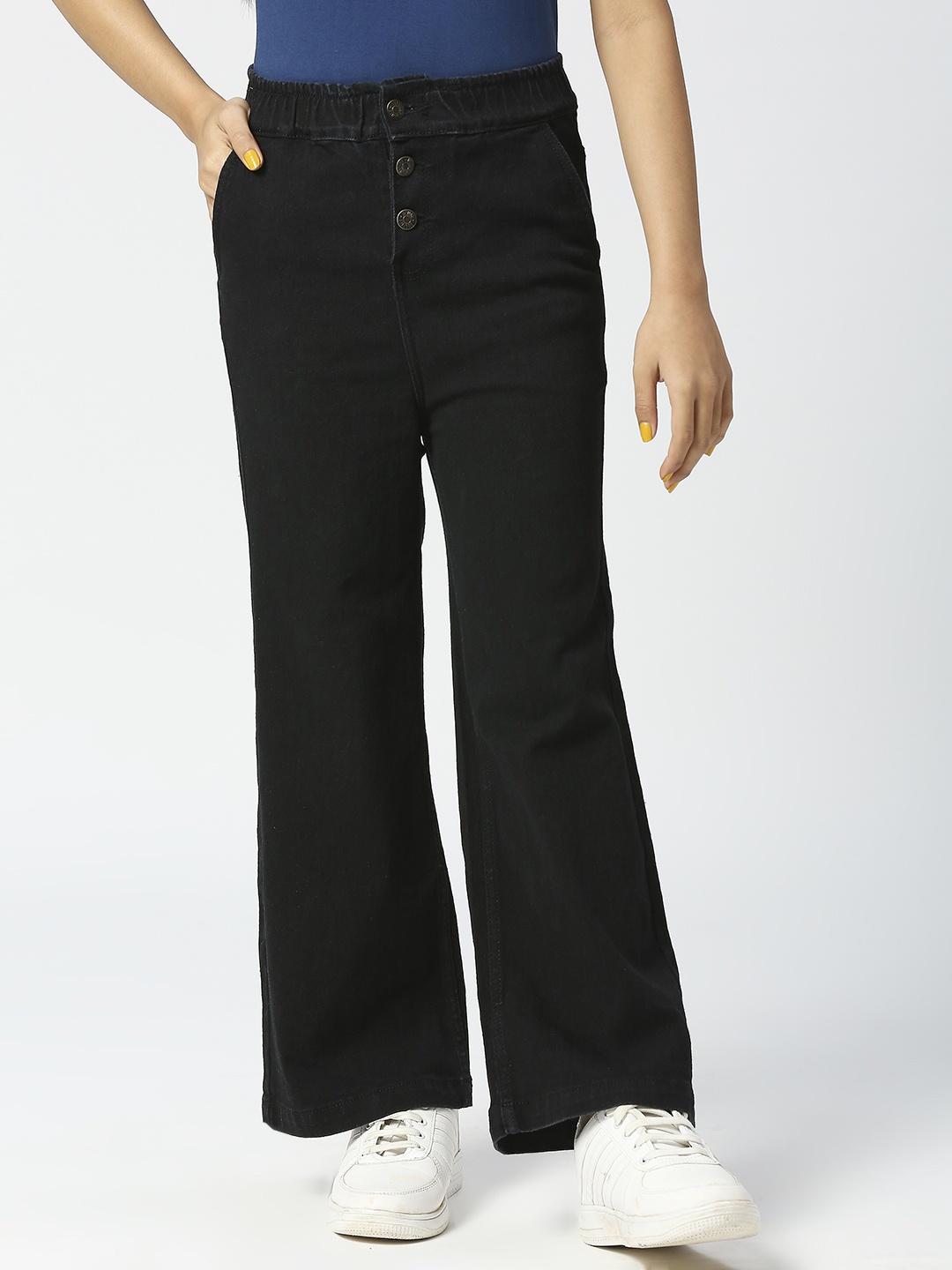 

JUSTICE Girls Black Flared Light Fade Jeans