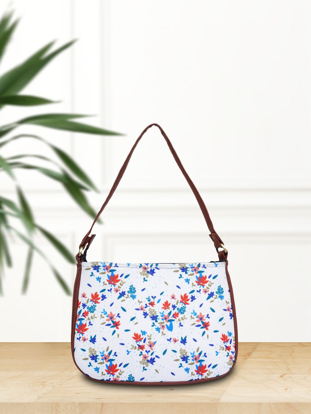 

Crazy Corner White Floral Printed Oversized Shopper Sling Bag
