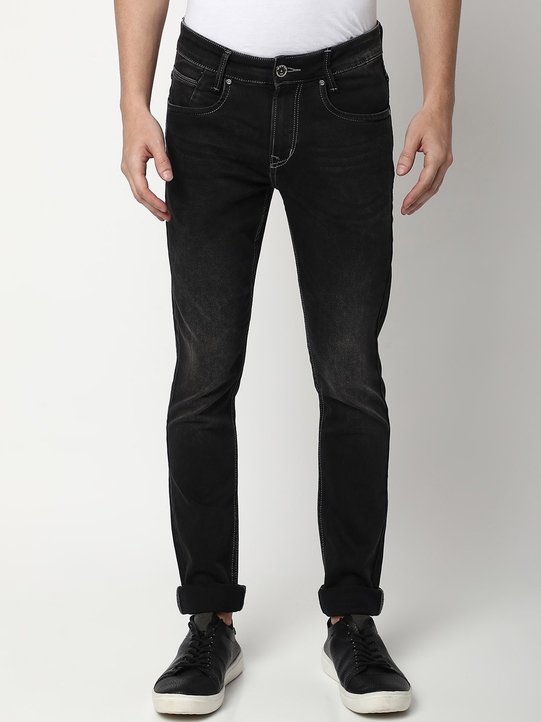 

Mufti Men Black Skinny Fit Cotton Stretchable Jeans