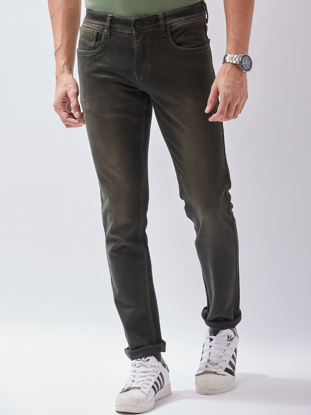 

Oxemberg Men Lean Slim Fit Jeans, Silver