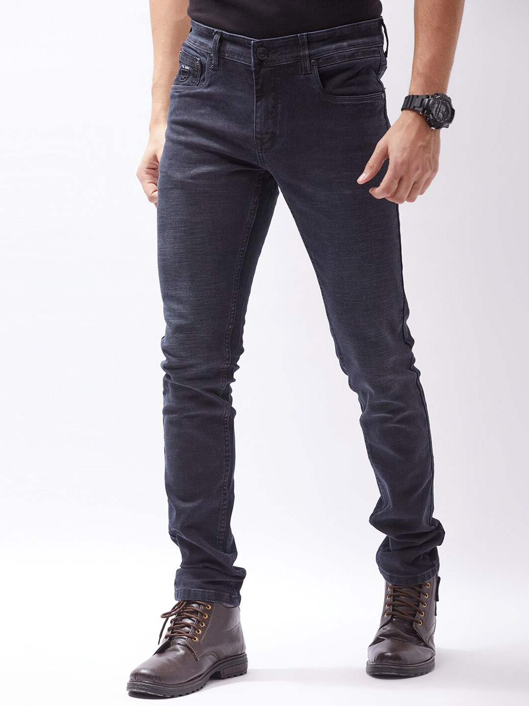 

Oxemberg Men Lean Slim Fit Jeans, Navy blue