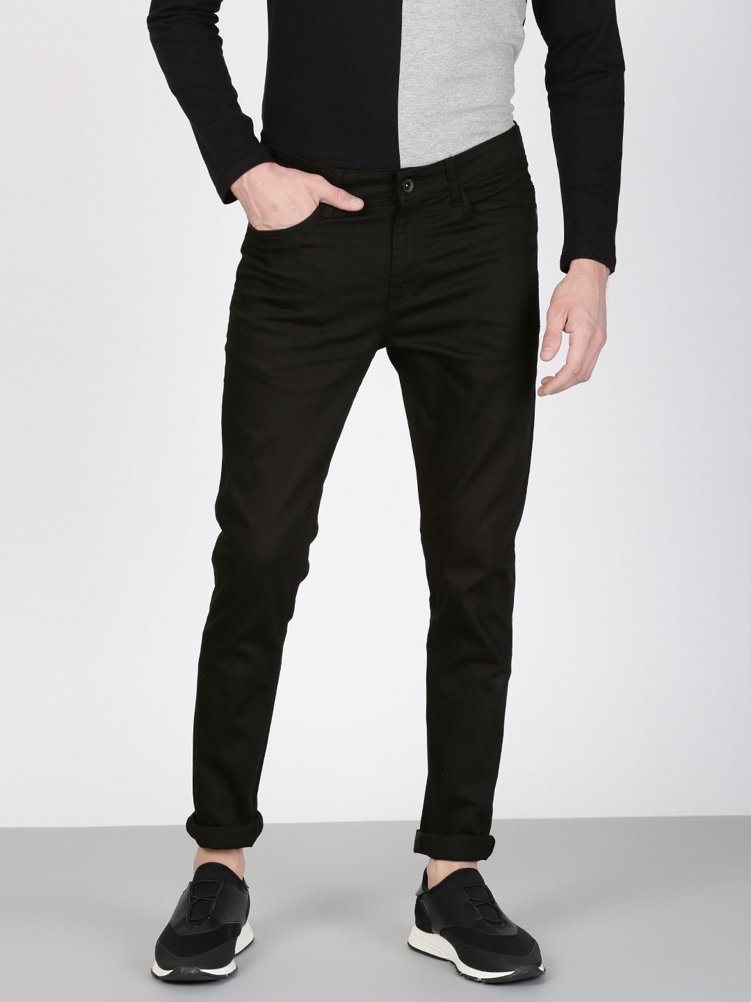 

ether Men Black Skinny Fit High-Rise Clean Look Stretchable Jeans