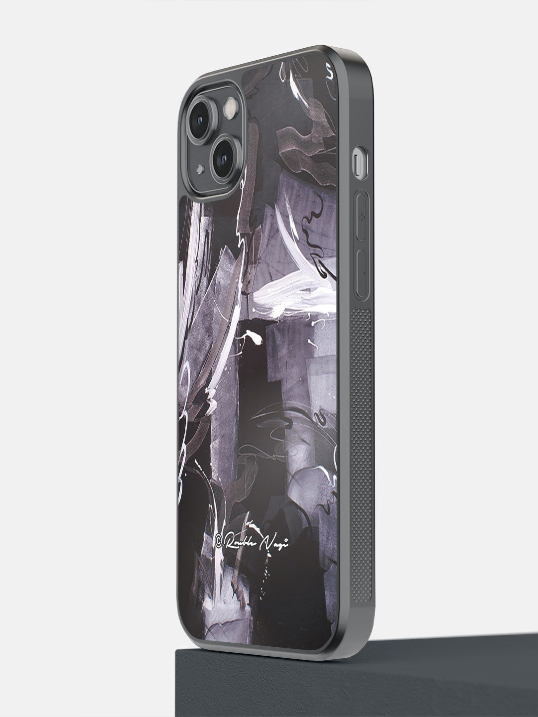 

macmerise Black & White Abstract Printed iPhone 14 Plus Bumper Back Case
