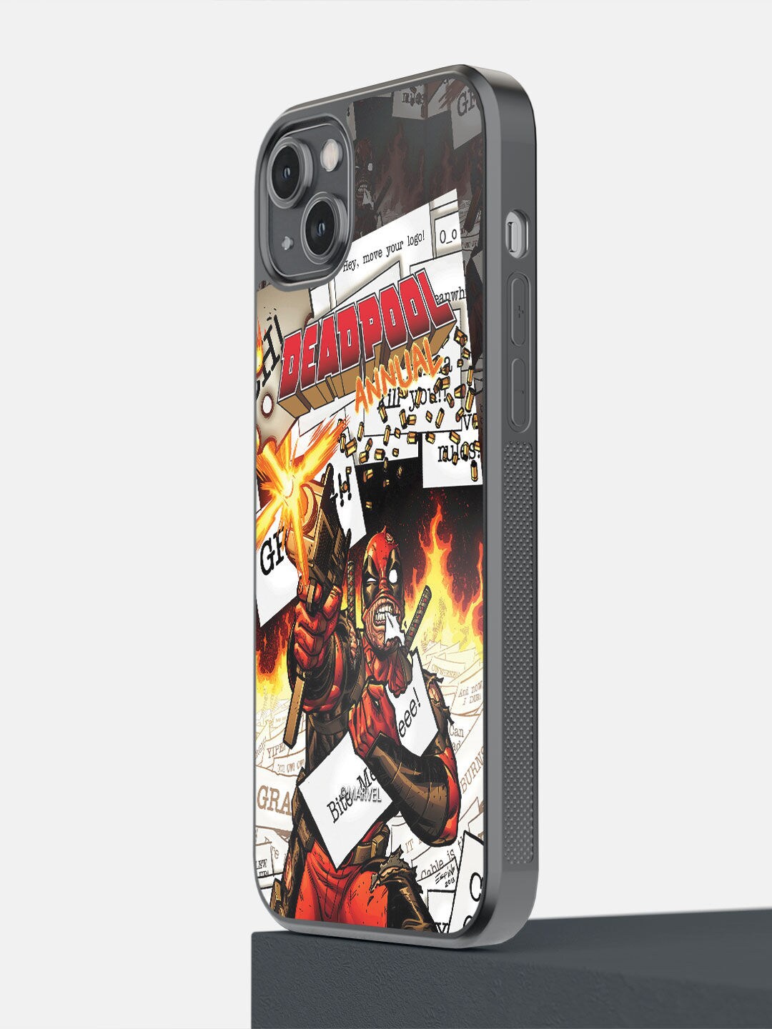 

macmerise Red & White Comic Deadpool iPhone 14 PlusBack Case