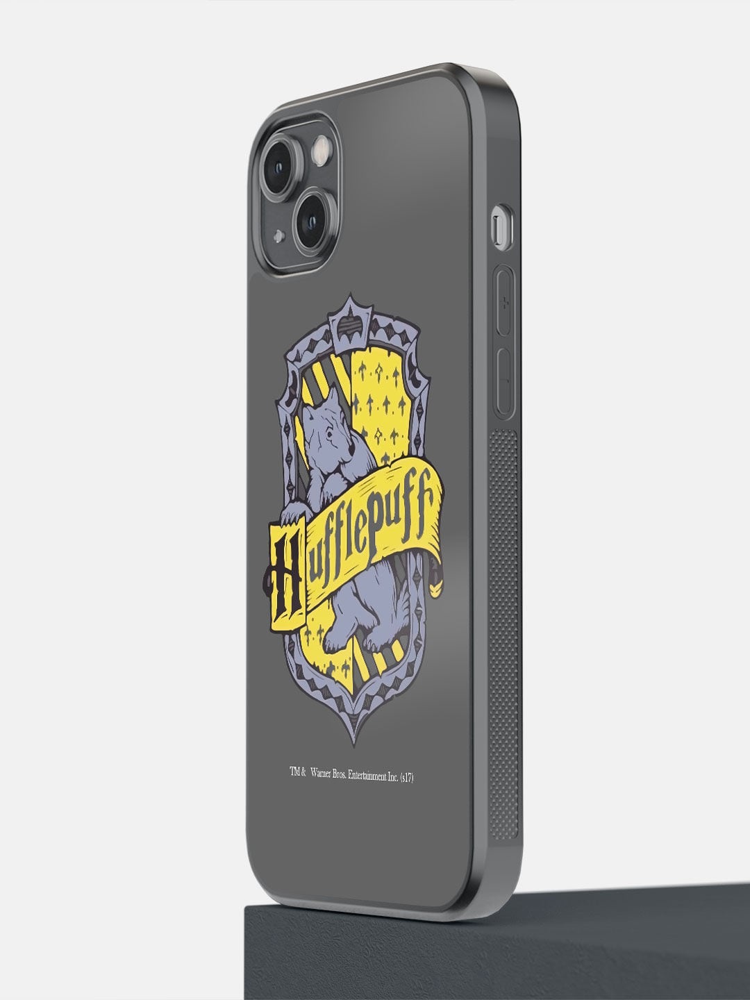 

Macmerise Grey & Yellow Crest Hufflepuff Design Printed iPhone 14 Plus Bumper Phone Back Case