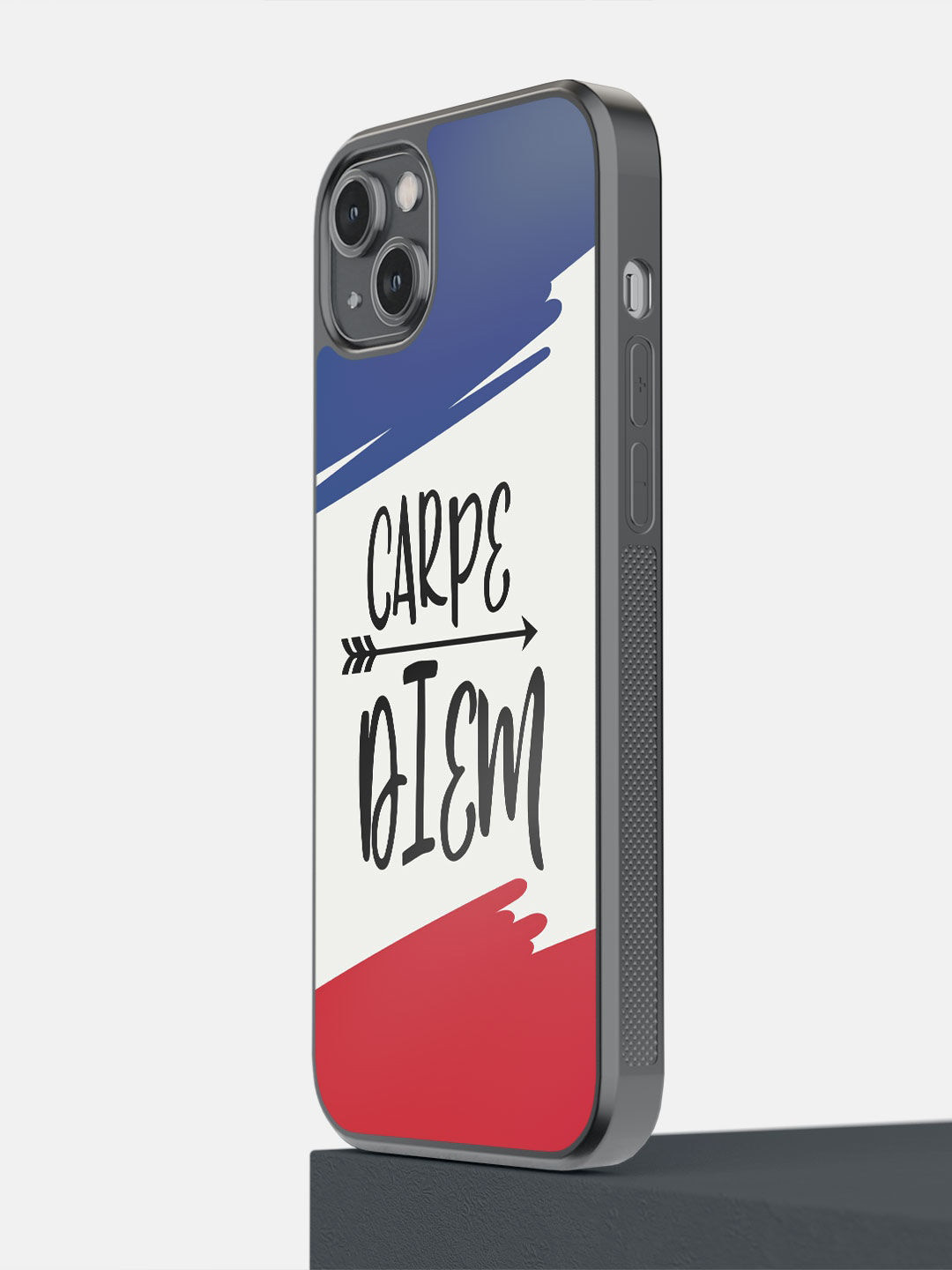 

macmerise White & Blue Carpe Diem Printed iPhone 14 Plus Phone Covers