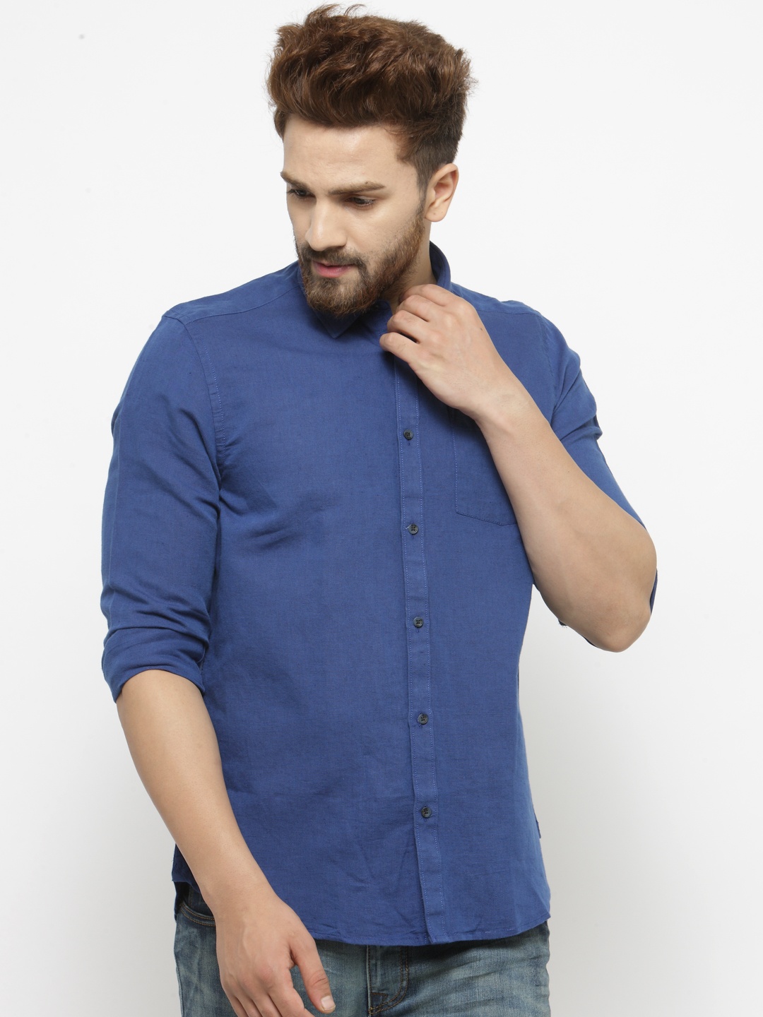 

Blackberrys Men Blue Smart Fit Solid Casual Shirt