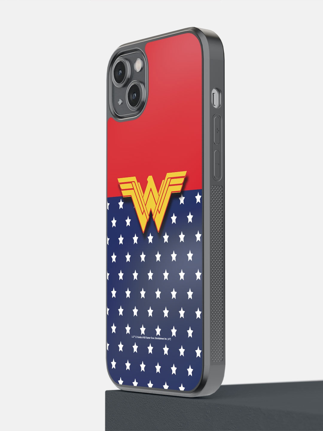 

macmerise Blue & Red Classic Wonder Woman Logo Printed iPhone 14 Plus Bumper Phone Back Case