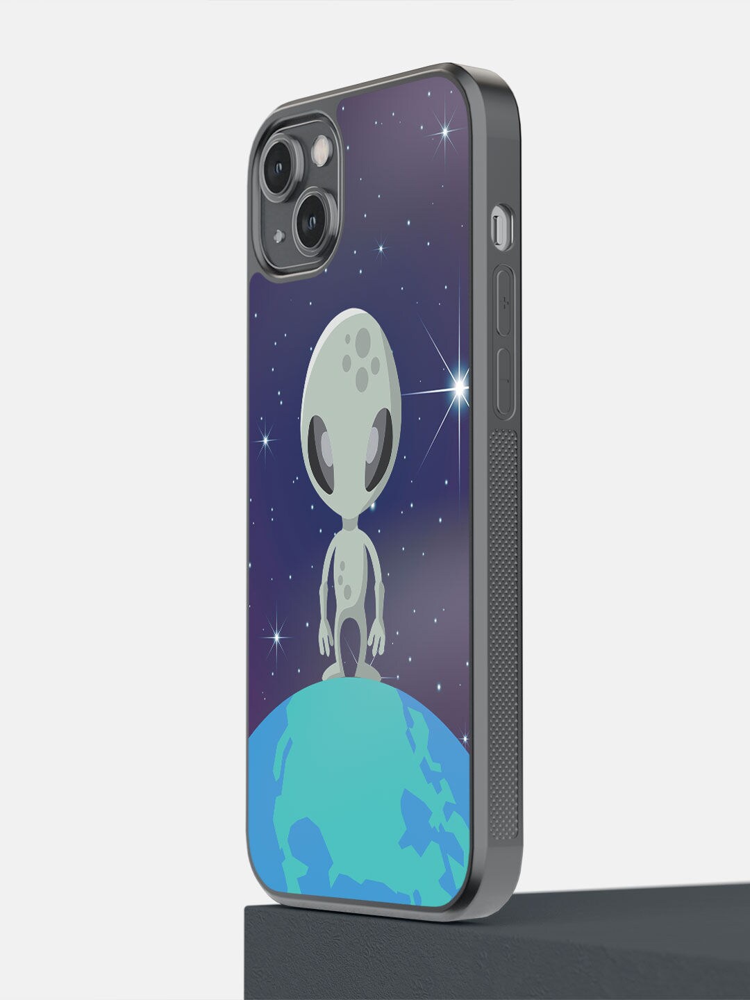 

macmerise Blue & Grey Alien iPhone 14 Plus Phone Cover