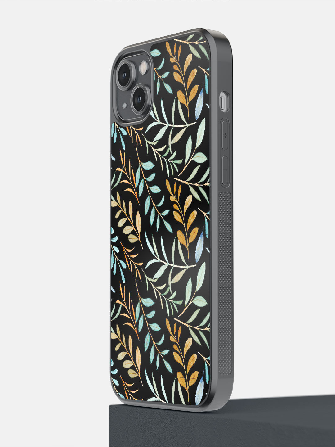 

macmerise Yellow Printed iPhone 14 Plus Bumper Back Case, Black