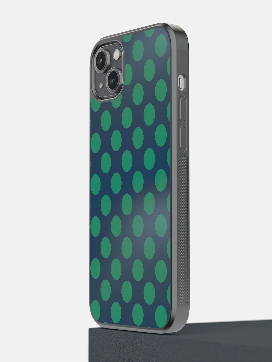 

macmerise Blue & Green Polka Dot iPhone 14 Plus Bumper Back Case
