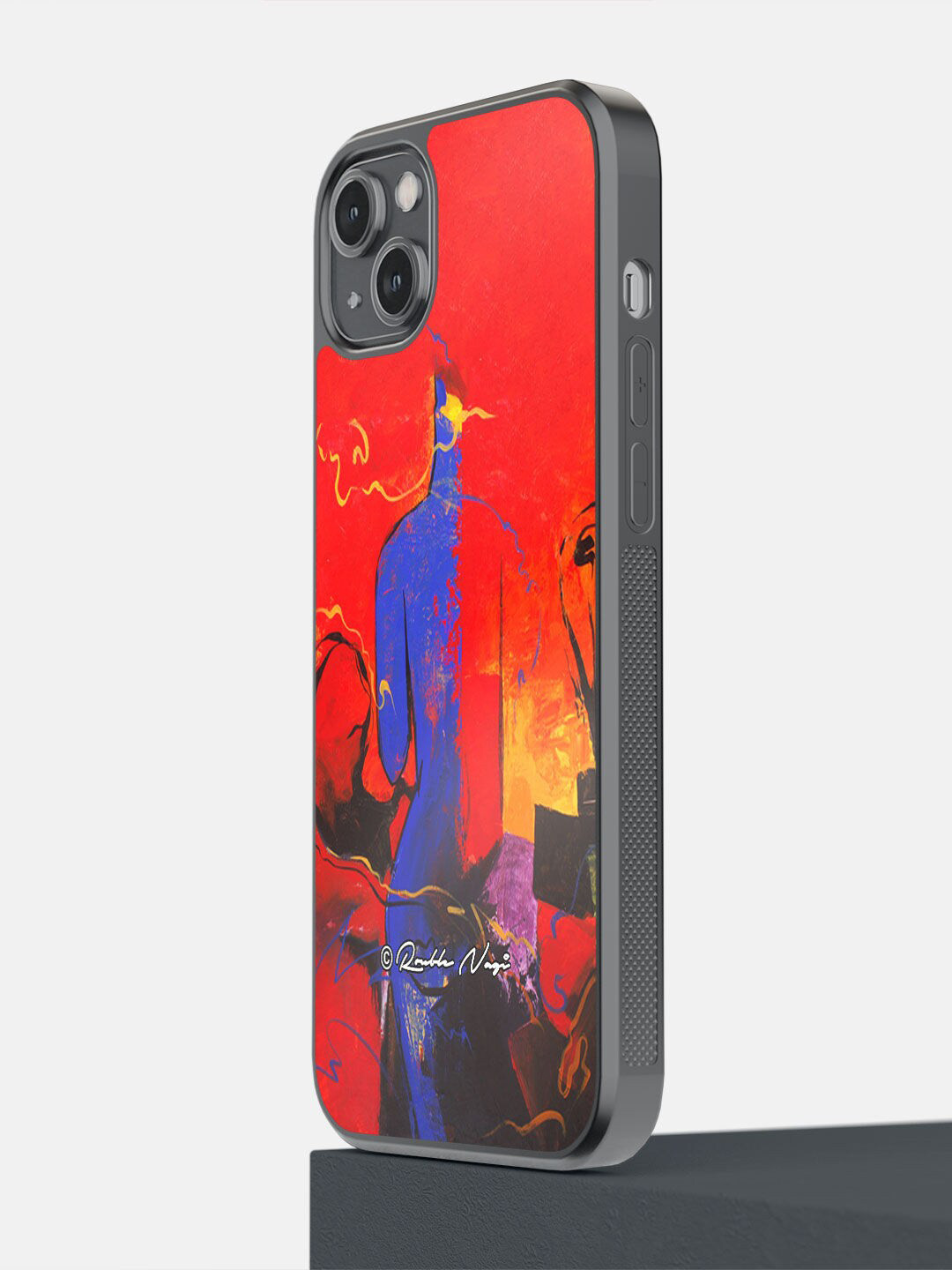 

macmerise Red & Blue Building a Mystery Design iPhone 14 Plus Bumper Case