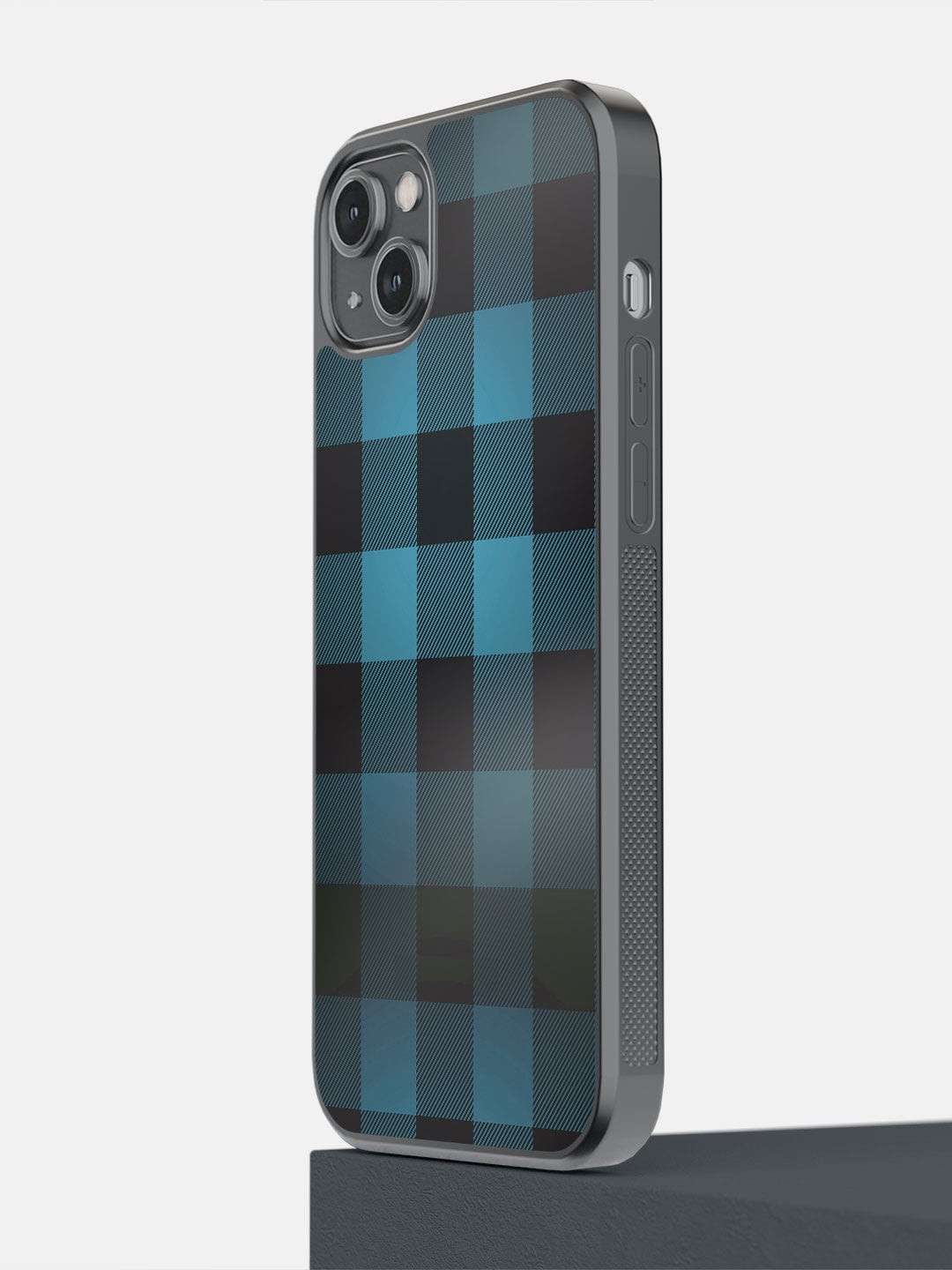 

macmerise Blue & Black Checkmate Blue Printed iPhone 14 Plus Bumper Case