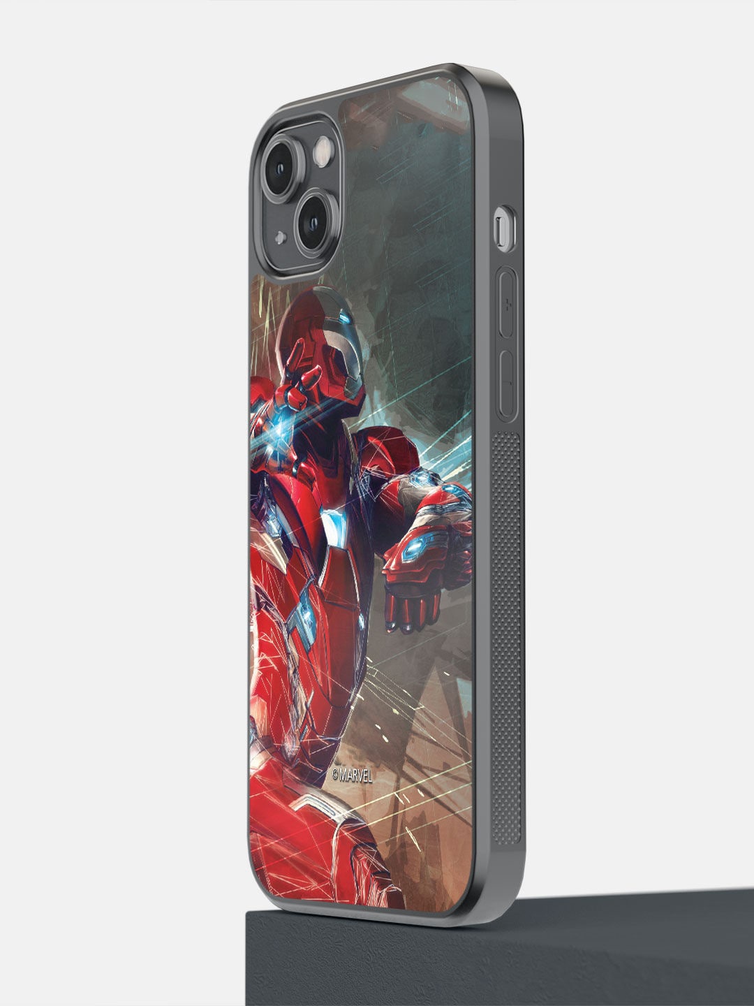 

macmerise Grey & Red Ironman Attack Printed iPhone 14 Plus Phone Covers