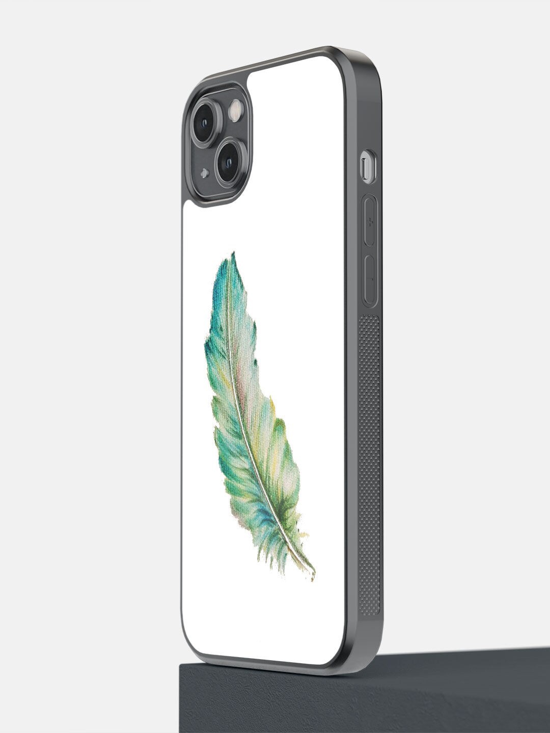 

macmerise White & Green SK Feather Art iPhone 14 Plus Back Case