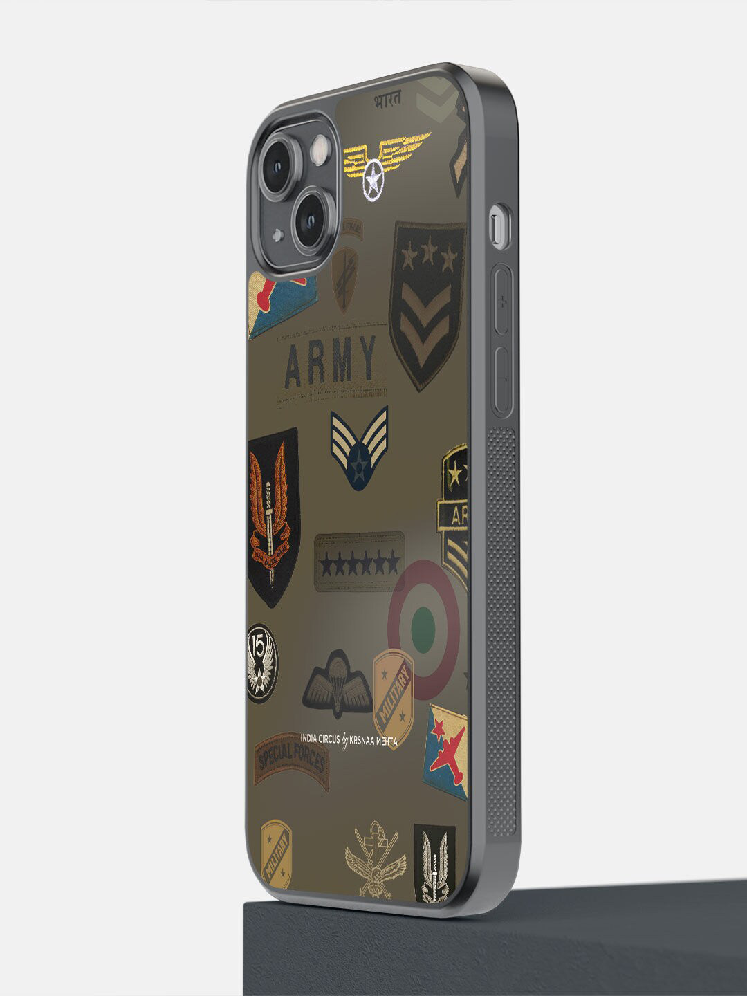 

macmerise Olive-Green Printed iPhone 14 Plus Bumper Case