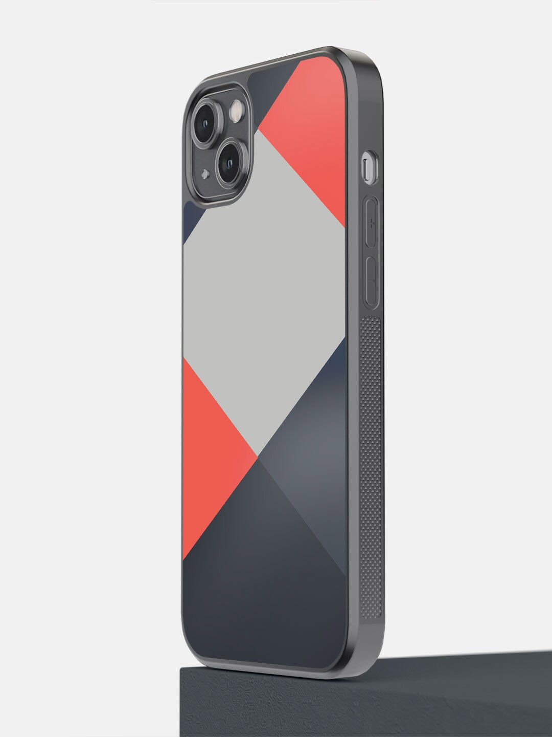 

macmerise Grey & Red Criss Cross Coral iPhone 14 Plus Phone Cover