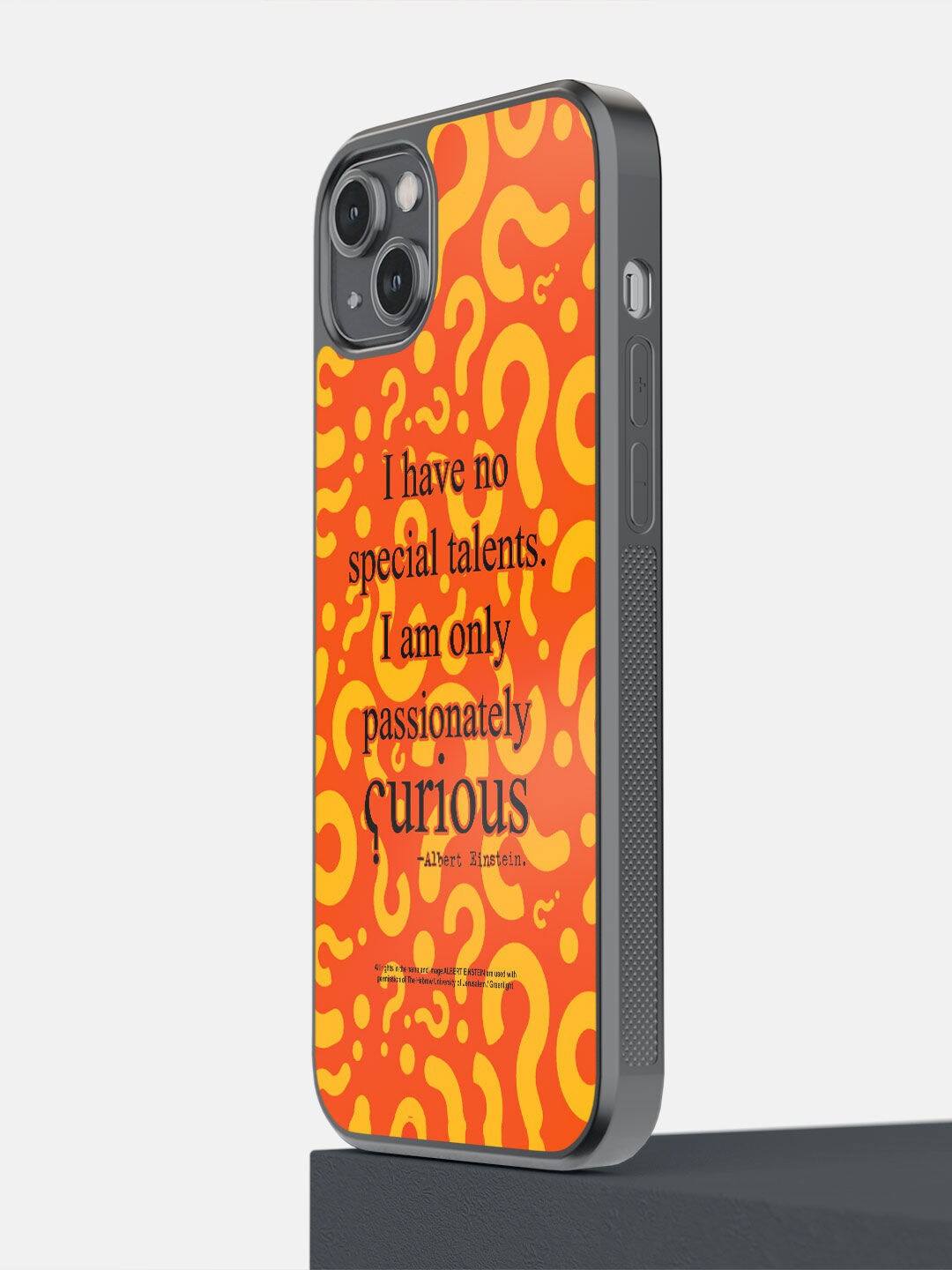 

macmerise Orange Printed Curious Albert Einstein iPhone 14 Plus Phone Back Case