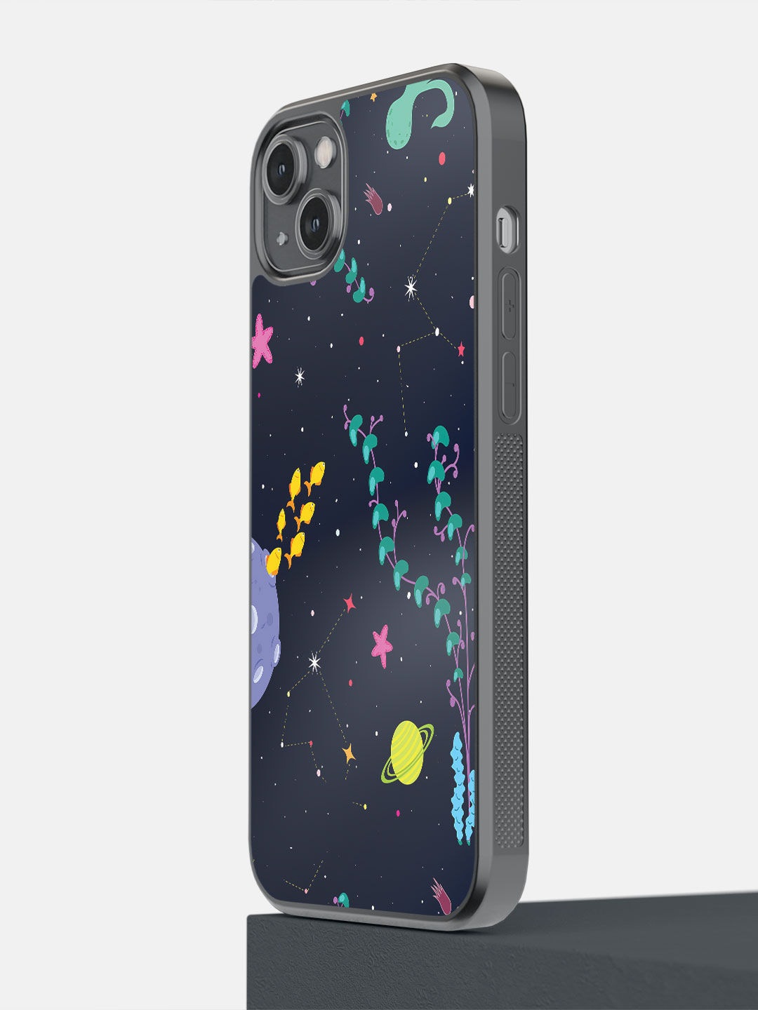 

macmerise Black & Blue Space Aquarium iPhone 14 Plus Bumper Back Case