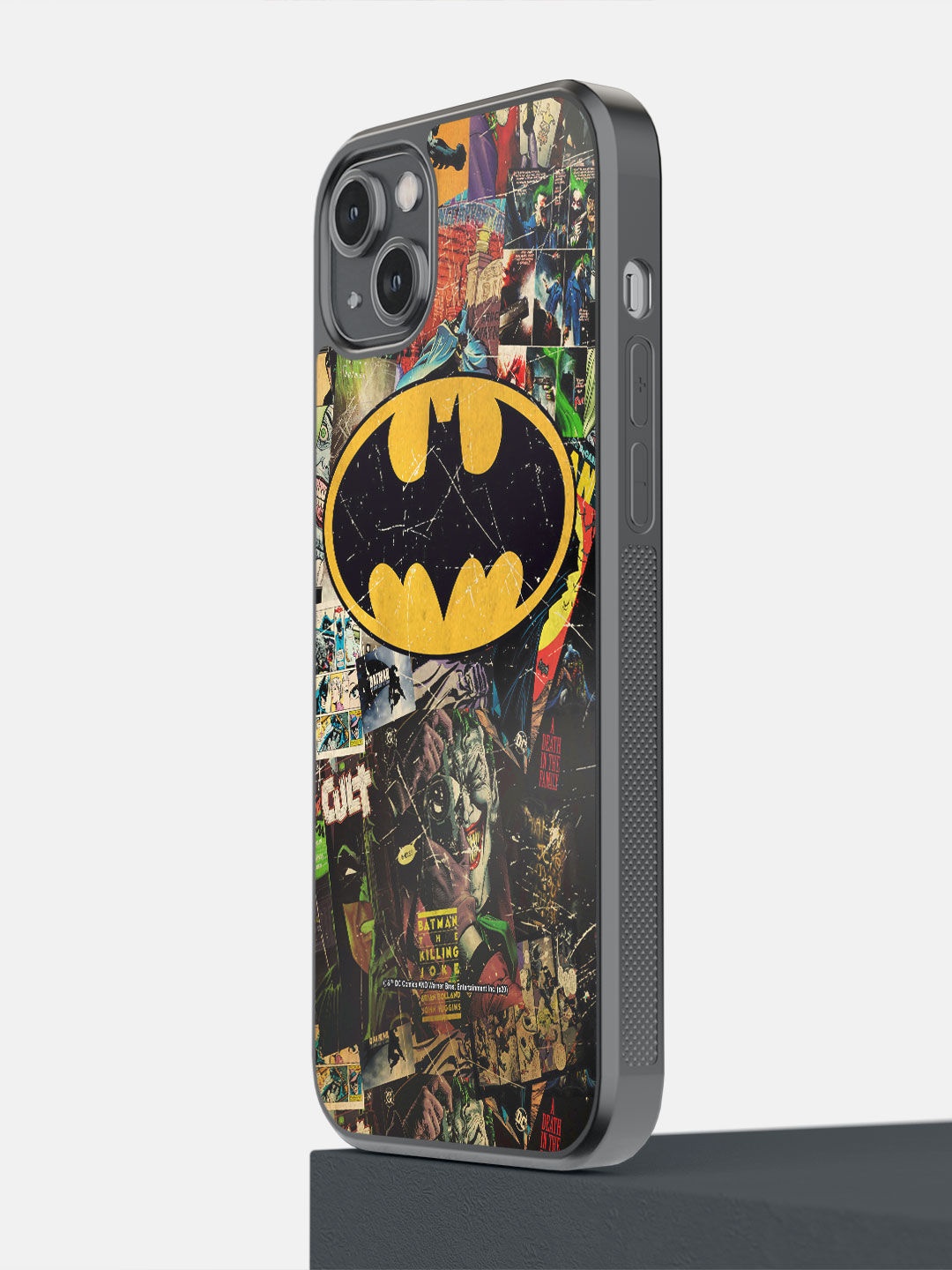 

macmerise Black Comic Bat Printed iPhone 14 Plus Bumper Case