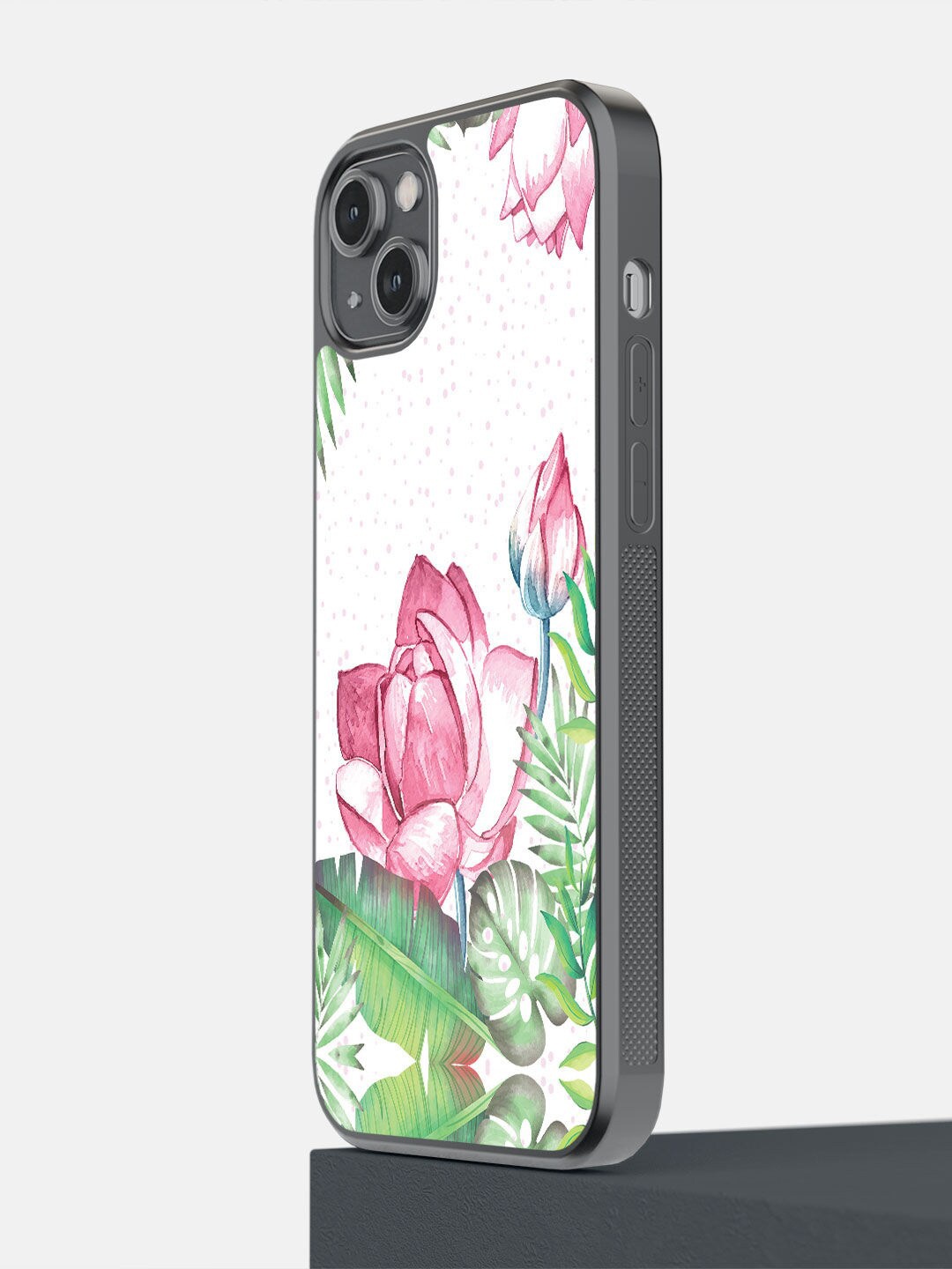 

macmerise White & Pink Laotian Lotus iPhone 14 Plus Bumper Back Case