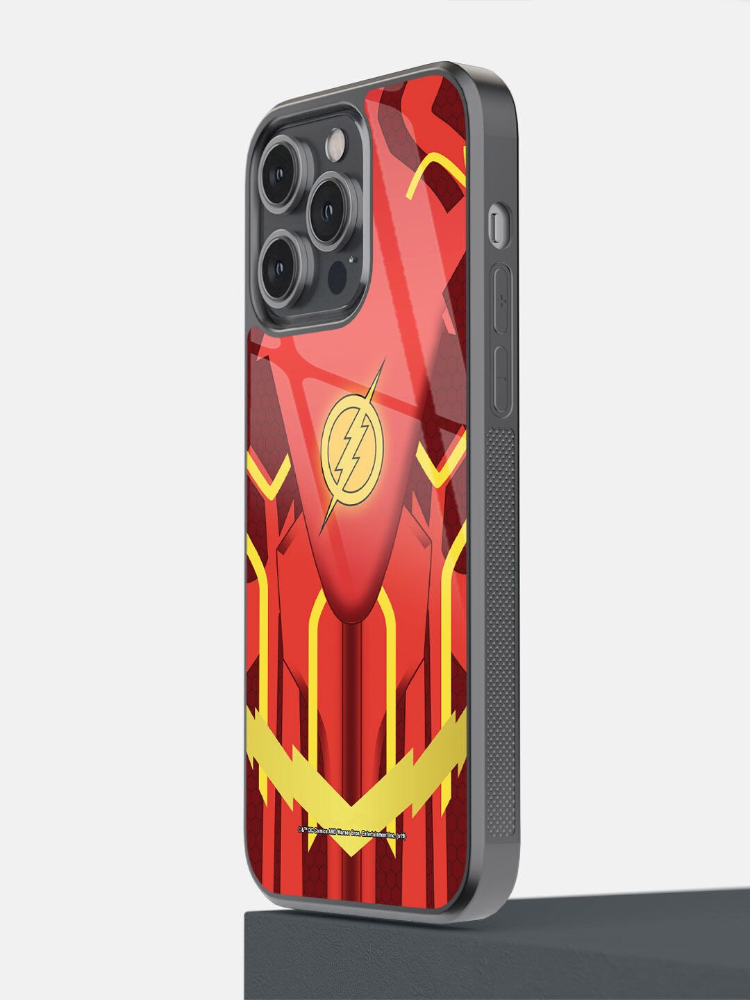 

macmerise Red & Yellow Suit Up Flash Printed iPhone 14 Pro Max Bumper Case