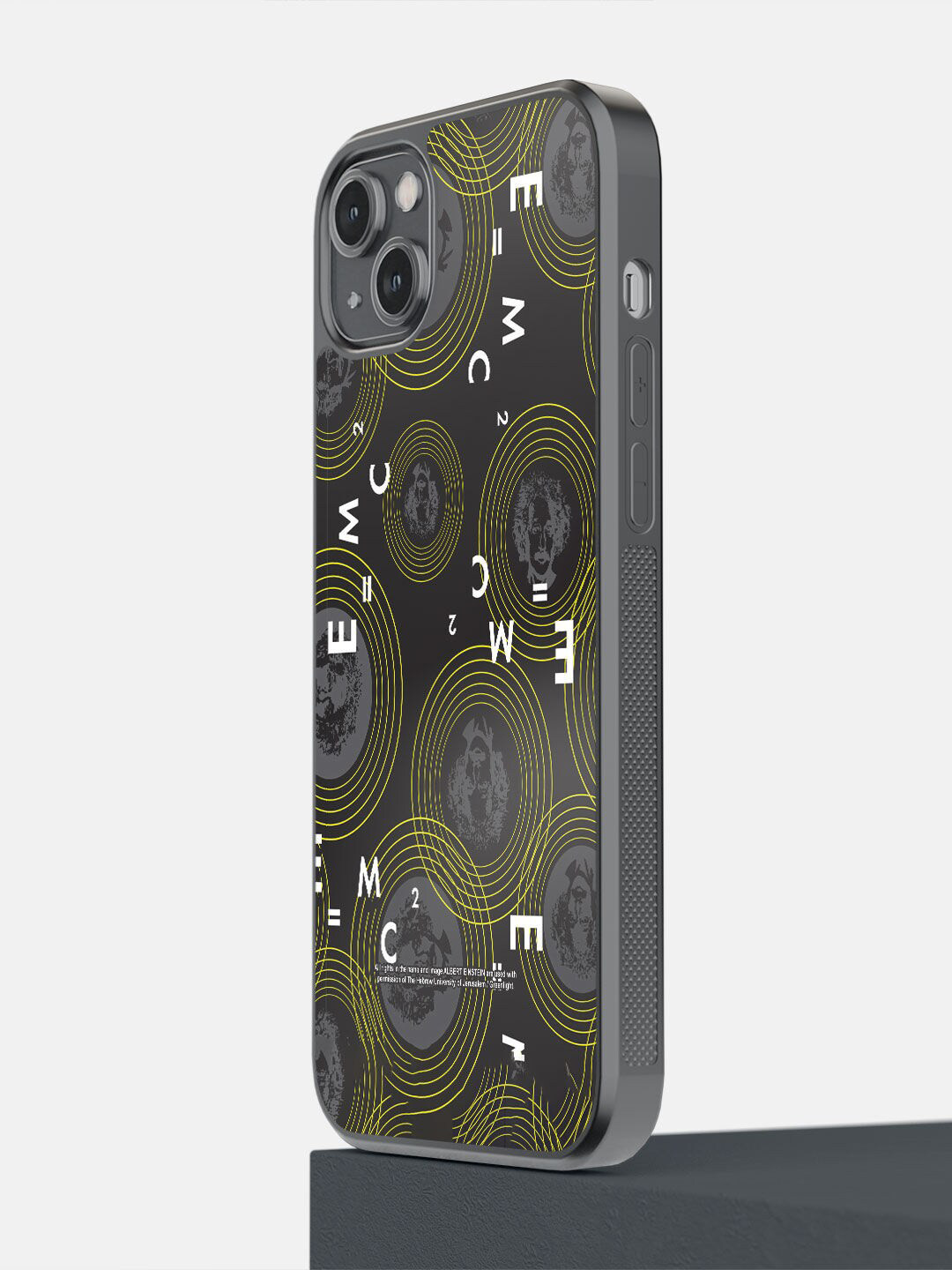 

macmerise Olive Green & White Albert Einstein Equation Printed iPhone 14 Plus Covers, Steel