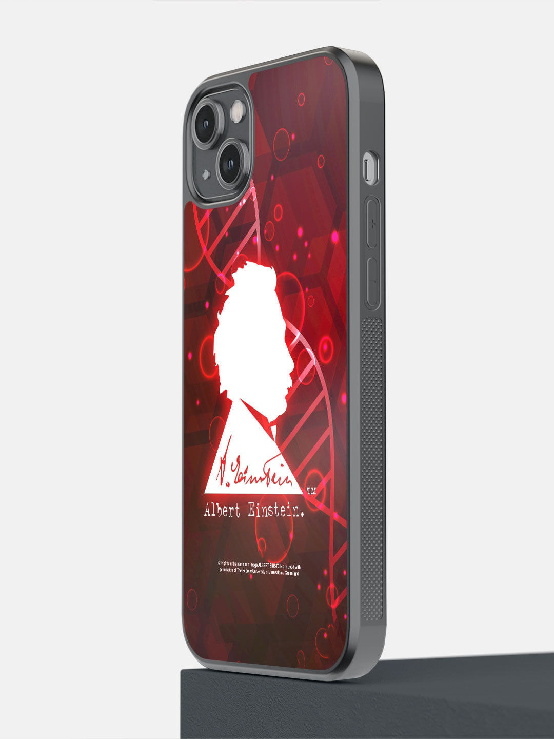 

macmerise Red Genius Albert Einstein Printed iPhone 14 Plus Bumper Case
