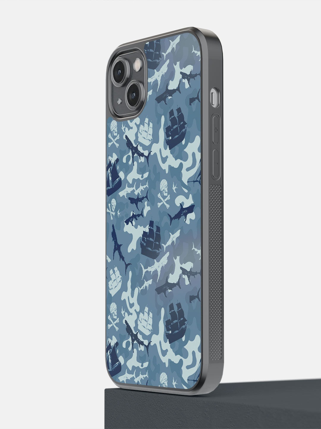 

macmerise Blue Pirates Pattern Printed iPhone 14 Plus Bumper Case