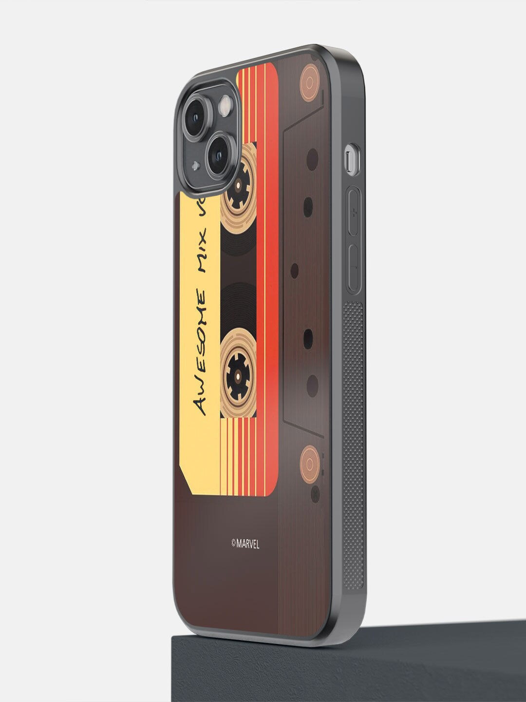 

macmerise Brown & Yellow Printed Awesome Mix Tape iPhone 14 Plus Phone Back Case