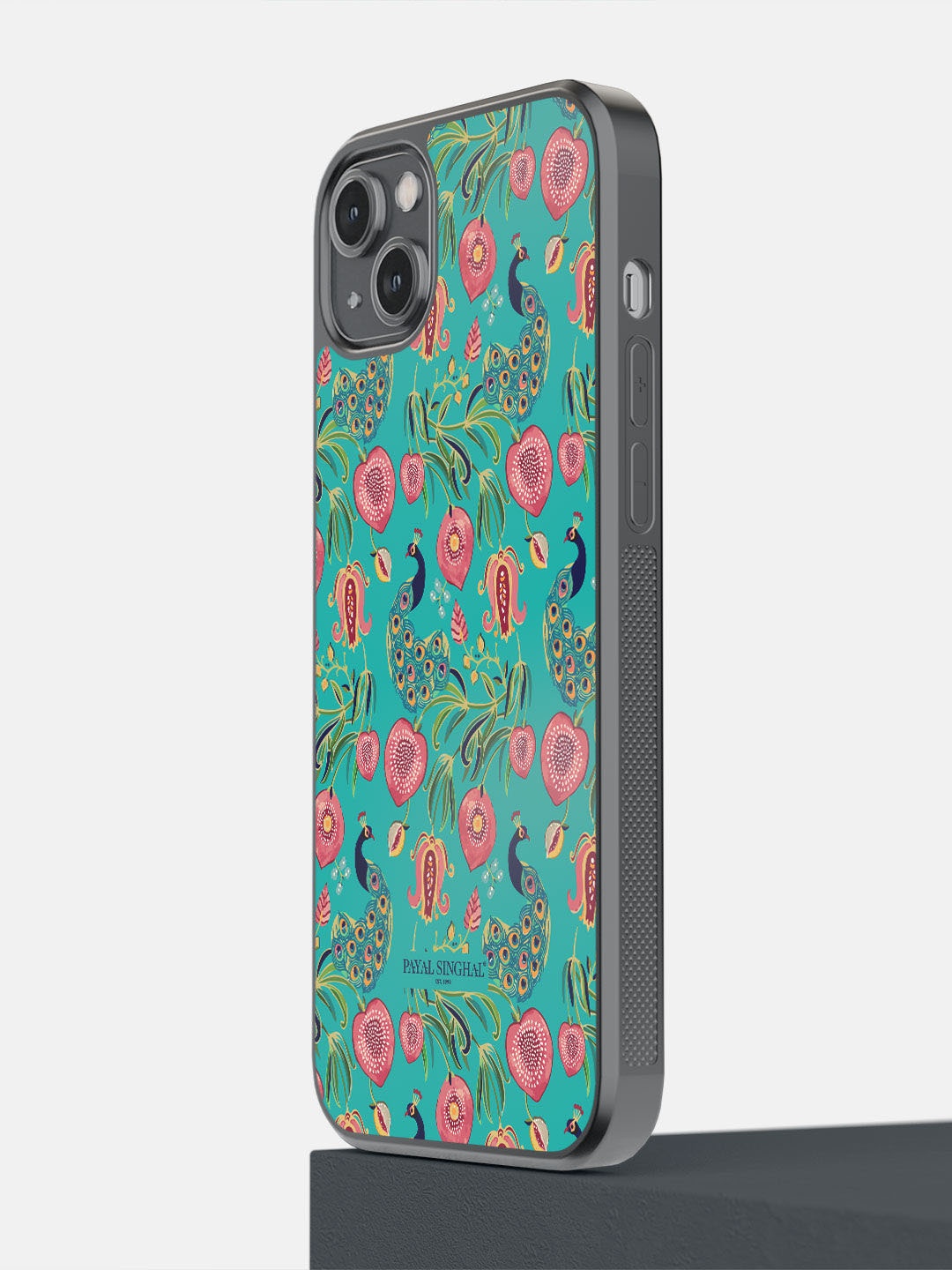 

macmerise Blue & Pink Payal Singhal Anaar and Mor Teal iPhone 14 Plus Phone Cover