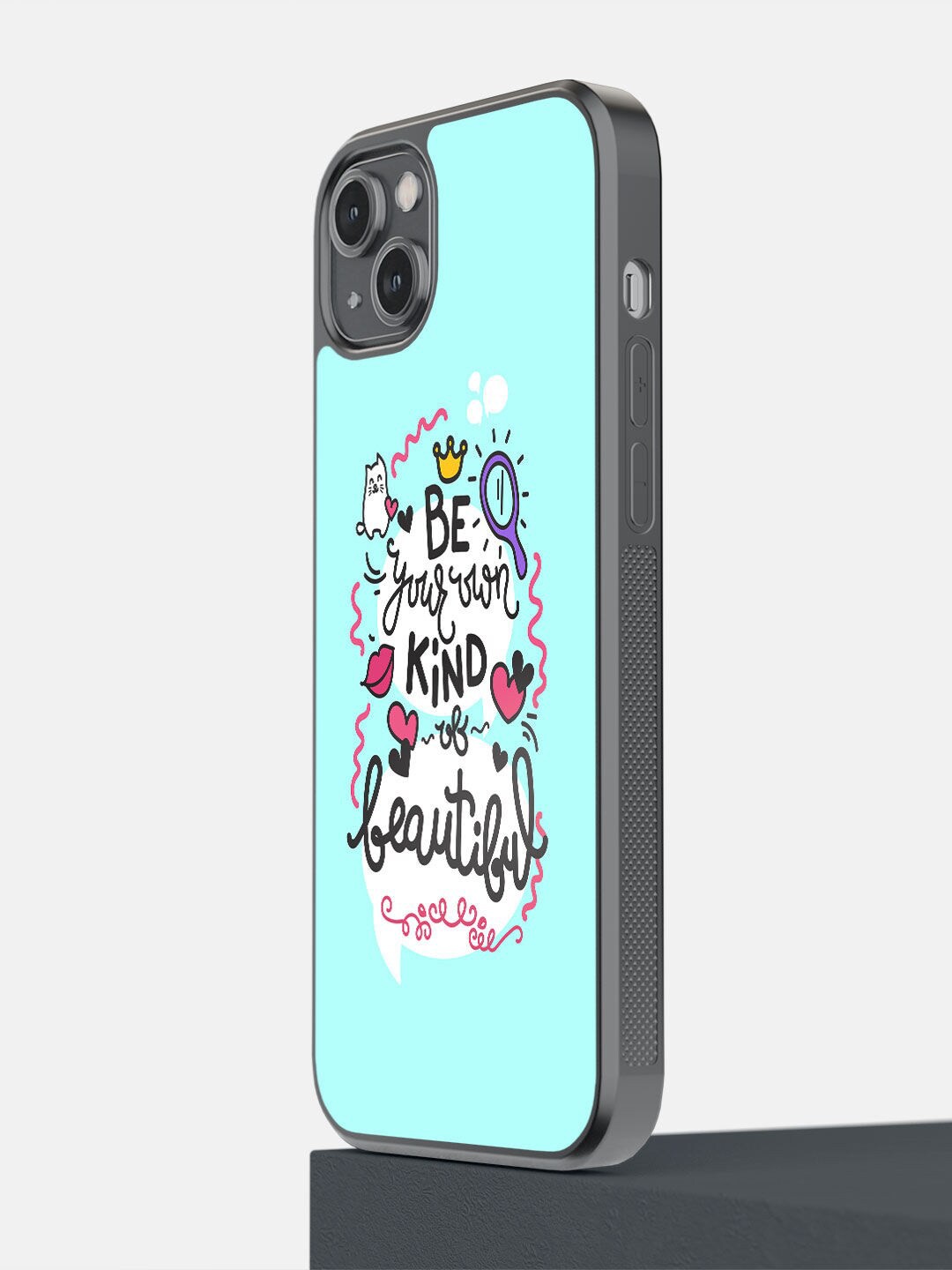

macmerise Teal Blue Be Your Own Kind Of Beautiful Printed iPhone 14 Plus Bumper Case